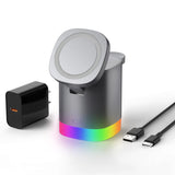3-in-1 Charger Stand for Magsafe Foldable Wireless Charging Stand with Night Lights - Wearable 49167882