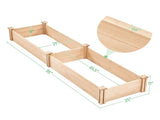 Divisible Planter Box for Home Vegetable Flower, 95 L x 25 W x 11 H, Wood 57509836