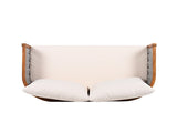 2 Pieces Acacia Wood Patio Furniture Set, Outdoor Unique Tub Design Loveseat with Woven Rope Table, N780P245860G