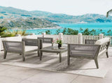 4-Pieces Acacia Wood Patio Furniture, Outdoor Furniture with Coffee Table, Patio Conversation N780P171148F