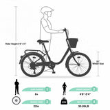 7 Speed City Bike With Basket , Steel Frame,Multiple Colors 22 Inch Girls Bicycle W1019P206032