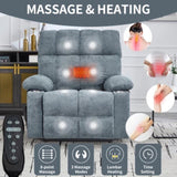 Grey Dual Motor Infinite Position Up to 350 LBS Chenille Power Lift Recliner Chair, Heavy Duty W3224P294319