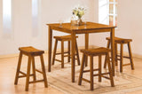 ZNTS Casual Dining 24-inch Counter Height Stools 2pc Set Saddle Seat Solid Wood Oak Finish Home Furniture B01151972