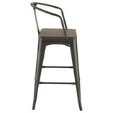 Dark Elm and Matte Black Bar Height Stool B062P153516