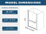 1 3/8" adjustment,universal pivot shower door, open outside, with 1/4" tempered glass finish 3272 W2122131049
