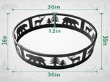 36in Fire Ring, Bear Pattern, Round, Iron 46376113