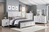 White Finish Two Drawers Nightstand 1pc Traditional Framing Wooden Bedroom Furniture B011118704