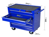 5 DRAWERS MULTIFUNCTIONAL TOOL CART WITH WHEELS-BLUE 43010145