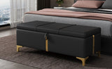 Elegant Upholstered Storage Ottoman,Storage Bench with Metal Legs for Bedroom,Living Room,Fully N733P207788B