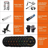 ZNTS 200lb Home Gym sets Multi-functional Power Cage,Home Adjustable Pullup Squat Rack 1000Lbs Capacity 91193831