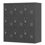 ZNTS 9-Door Employee Storage Locker, Metal Lockers for Office, Gym, School, and Homewith Card Slot 00575500