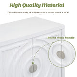 TREXM Retro Sideboard door with Circular Groove Design Round Metal Door Handle for Entrance, Dinning WF307723AAK