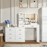 Modern White 8-Drawer Dresser for Bedroom - Ample Storage Wide Chest of Drawers, Sturdy & Safe 71452198