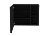 Medicine Single Door Cabinet 19" H With Mirror, Five Interior Shelves, Black B097132884