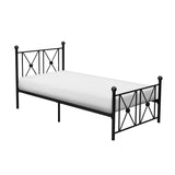 ZNTS Black Finish Metal Frame 1pc Twin Platform Bed Modern Traditional Bedroom Furniture B011P207849