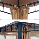 ZNTS 10x12 Softtop Metal Grill Gazebo with Mosquito Net&Sunshade Curtains,Heavy Duty Double Roof W2259P148070