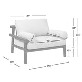 Zara 39.5" Dowel Frame Bolster Patio Deep Seating Armchair, Wheat Beige Axroma Olefin B2719P245978
