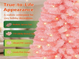 Pink Small Pre Lit 4 Foot Christmas Tree with 50 Warm White LED, Flame Retardant PVC Foliage, 65229596