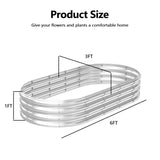 2 Pcs 631ft Raised Garden Bed, Oval Galvanized Outdoor Planter Box, Metal Garden Bed for Planting 93554205