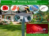 Solar & Type-C Rechargeable Animal Repeller - 3 Modes UltrasonicBuzzerVibration, IP66 Waterproof, 89539098