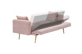 71.7 - inch Pink Teddy Fleece Sofa Bed with Two Complimentary Throw Pillows W3356P298512