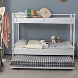 ZNTS Twin Over Twin Bunk Bed with Trundle, Triple Bunk Beds for Kids Teens Adults, Metal Bunk Bed with 57976321