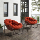 Outdoor Rattan Rocking Chair,Padded Cushion Rocker Recliner Chair Outdoor for Front Porch, Living W640105284