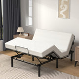 Zero-Clearance Adjustable Bed Base Frame Head and Foot Incline Quiet Motor Queen Size Zero Gravity, W1038P241393