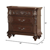 ZNTS Traditional Antique Walnut 1pc Nightstand Bedroom Furniture Cherry Veneer 2-Drawers Hanging Pull B011P210739