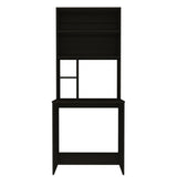 Compu Hutch Desk, Four Shelves, Writing Desk, One Lower Shelf -Black B20091904