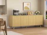 Sideboard Buffet Cabinet with Storage, Long Sideboard Storage Cabinet with 4 Doors, Wood Credenza W409P327407