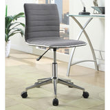 ZNTS Grey and Chrome Armless Office Chair with Casters B062P153799