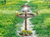 51*51*106cm Plastic Round Birdbath with Solar Light Bronze 28254494