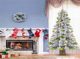6ft Flocked Christmas Tree with 589 Branch Tips - Snow-Laden Design, 48 Xmas Balls Included, 62204237