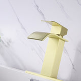 Waterfall Spout Bathroom Faucet,Single Handle Bathroom Vanity Sink Faucet TH1501BG