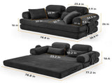 Wide Wale Corduroy Convertible Sleeper Sofa Bed with Side Storage Pocket High Density Compressed T6623P600872