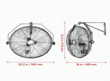 18" Wall Mount Fan, 3-Speed with Adjustable Rotation, Long Airflow Reach, for Industrial & 01595562