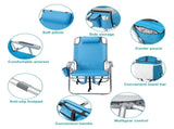 5-Position Adjustable Backpack Beach Chair with Storage Bag, Cooler Pouch & Side Bags Ideal for 80204580