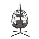 ZNTS Egg Chair Stand Indoor Outdoor Swing Chair Patio Wicker Hanging Egg Chair Hanging Basket Chair 93466890