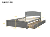 Twin size Platform Bed with Two Drawers, Gray WF194280AAE