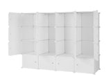 4-layer 16 Cube Organizer Stackable Plastic Cube Storage, Plastic Steel Wire with 3 Clothes Rails, 59827635