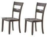 ZNTS 2pc Transitional Dining Side Chair Ladder Back Wooden Dining Room Furniture Gray B011P264091