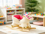 Toddler Unicorn Rocking Horse with Realistic Sound, Safety Belt & Wooden Base, for 18-36M 33058334
