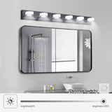 (Same as W1340110595/L2010) LED Modern Black 6-Light Vanity Lights Fixtures Over Mirror Bath Wall W1340P206812