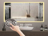 48" x 32" LED Bathroom Mirror with Brushed Aluminum Frame,Copper-Free Silver Mirror, 3-Color W2709P268900