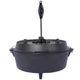 pre-Seasoned Cast Iron Dutch Oven With Skillet Lid, Outdoor Camping Deep Pot for Camping Fireplace 06474652