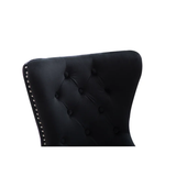 Erica 2 Piece Wood Legs Dinning Chair Finish with Velvet Fabric in Black 808857928108