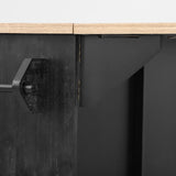 K&K 51.2"W Geometric Twill Stripe Textured Design Kitchen with Drop Leaf, Farmhouse Kitchen N707P221444B