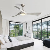 52 Inch Brushed Nickel Ceiling Fan Light With 6 Speed Remote Energy-saving DC Motor 52K012BN