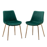 Aufurr Modern Velvet Dining Chair, Set of 2, Green T2574P164538